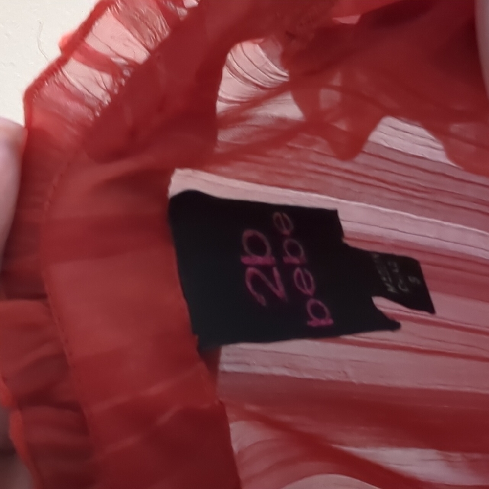 Bebe Sheer Ruffle Blouse - Picture 5 of 5